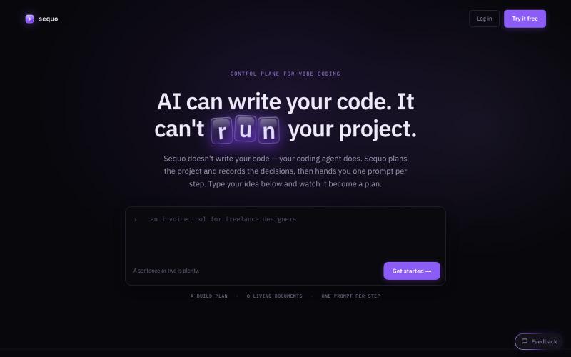 Sequo — control plane for vibe-coding — screenshot