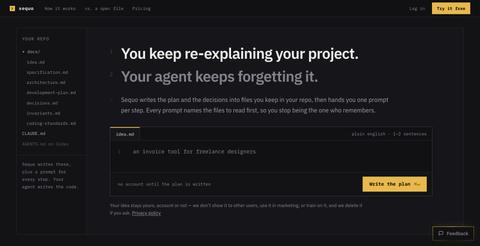 Sequo — control plane for vibe-coding — screenshot