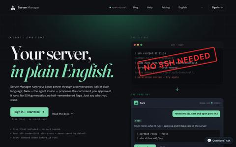 Server Manager — screenshot