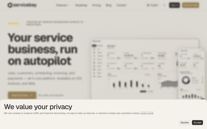 Servicebay — All‑in‑one Service Business Management — screenshot