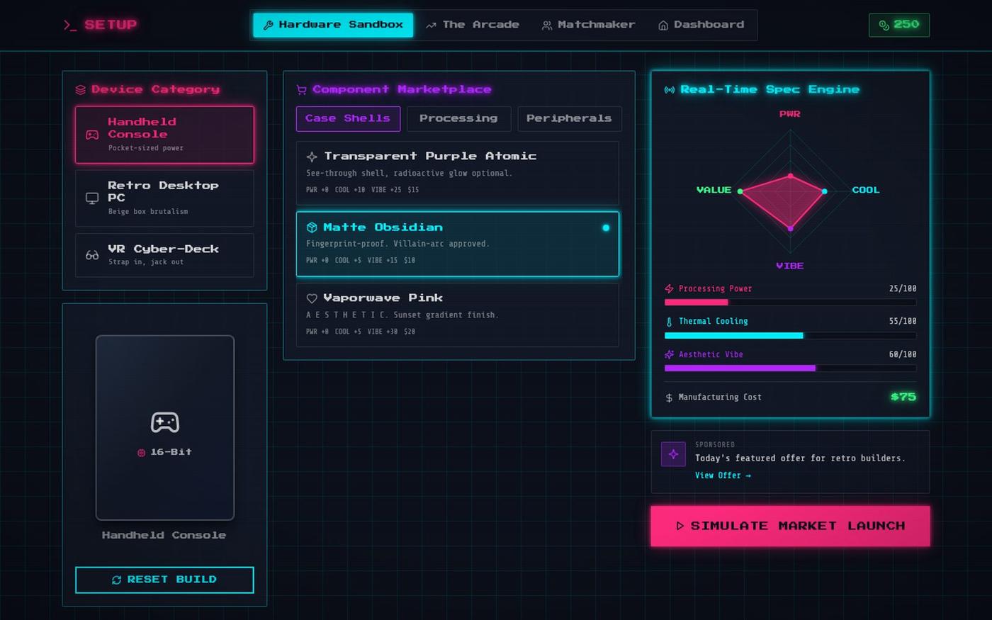 Setup // Hardware Sandbox & Co-Founder Matcher — screenshot