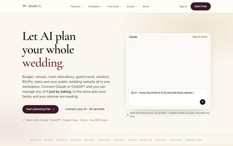 shaadi.diy - Every detail of your wedding, one home — screenshot