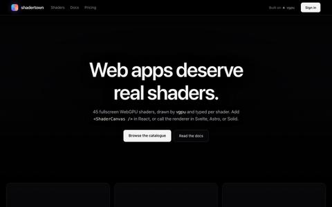 shadertown | WebGPU shaders for real web apps — screenshot