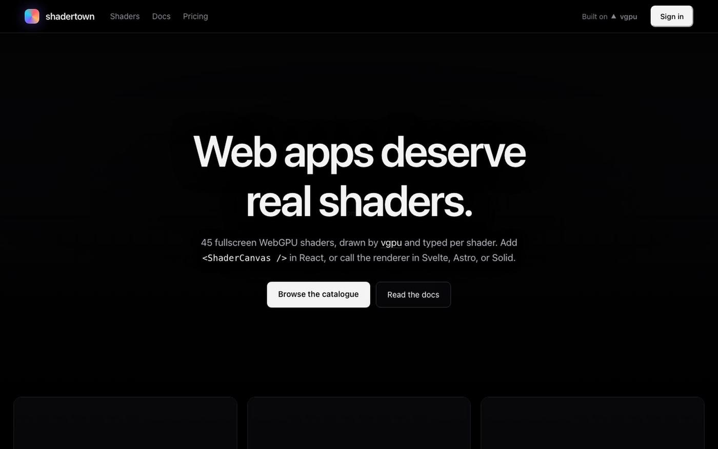 shadertown | WebGPU shaders for real web apps — screenshot