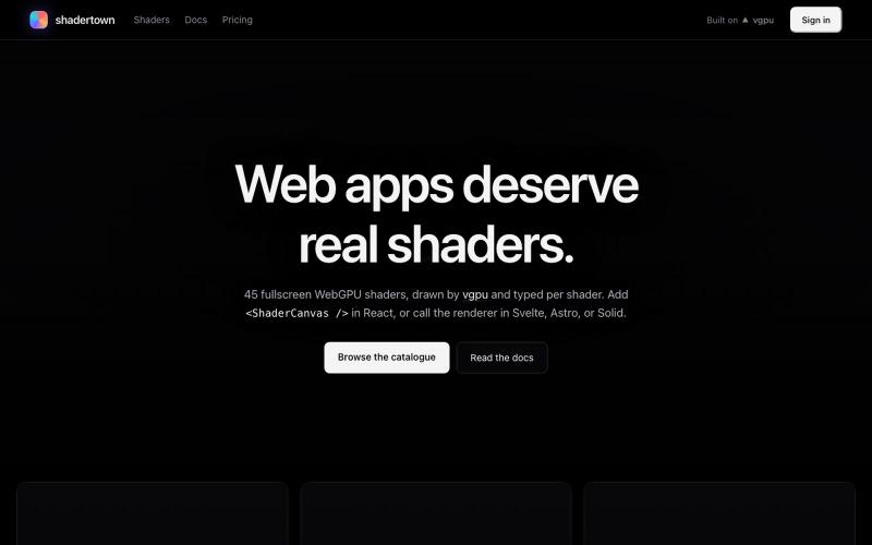 shadertown | WebGPU shaders for real web apps — screenshot