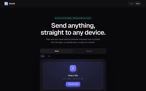 Shafle — P2P File & Text Sharing — screenshot