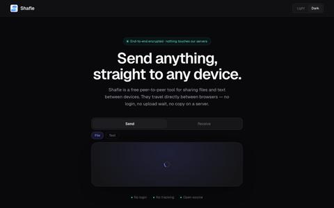 Shafle — Free P2P File & Text Sharing — screenshot