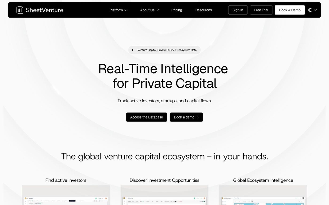 Real-Time Venture Capital & Private Equity Database | SheetVenture — screenshot