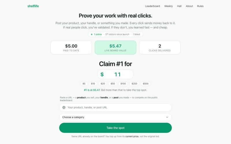 shelflife — content people paid to put in front of you — screenshot