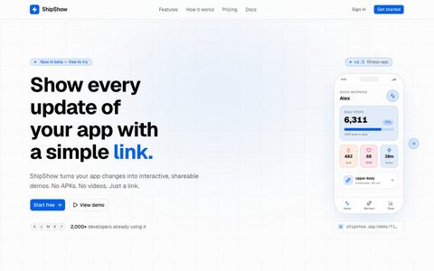 ShipShow — Show every update of your app with a simple link — screenshot