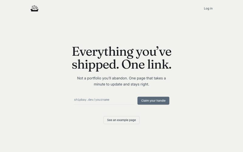 Shipbay — everything you’ve shipped, one link — screenshot