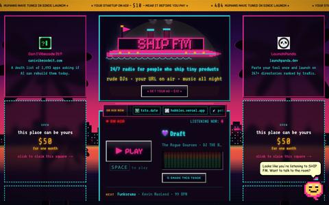 SHIP FM — 24/7 radio for people who ship — screenshot