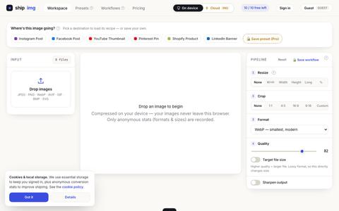 shipimg — browser-powered image workflows — screenshot