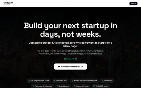 Shipyard Startup Marketplace — screenshot