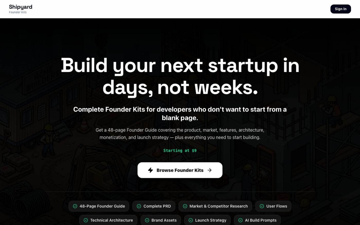 Shipyard Startup Marketplace — screenshot
