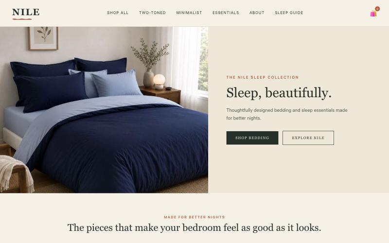 NILE — Luxury Bedsheets & Bedding in Nigeria — screenshot
