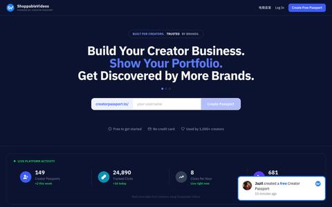 Shoppable Videos — Powered by Creator Passport — screenshot