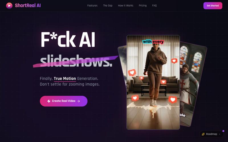 ShortReal AI - AI Faceless Shorts Generator — screenshot