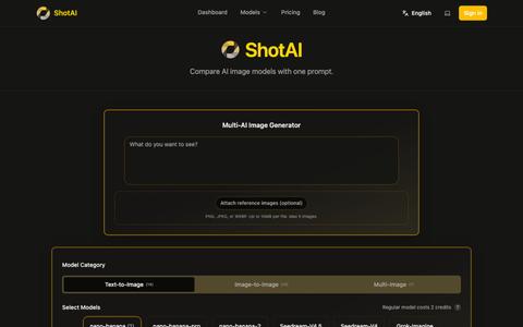 ShotAI - Compare AI image models with one prompt — screenshot