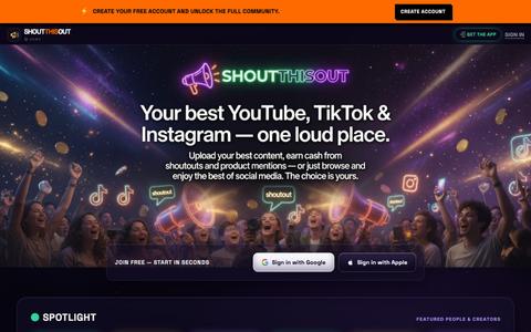 ShoutThisOut — screenshot