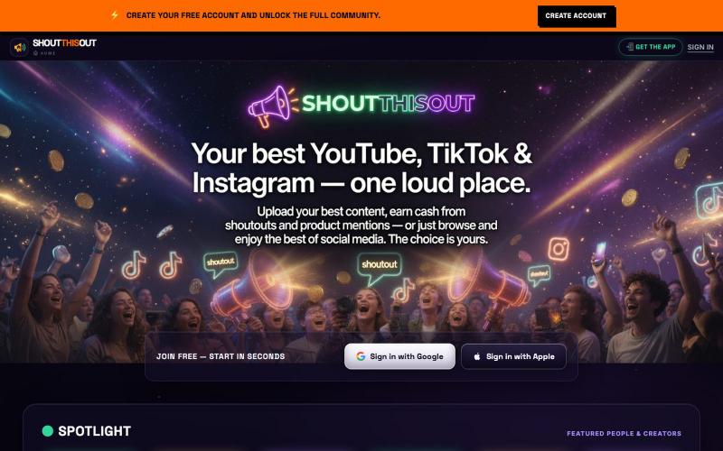ShoutThisOut — screenshot