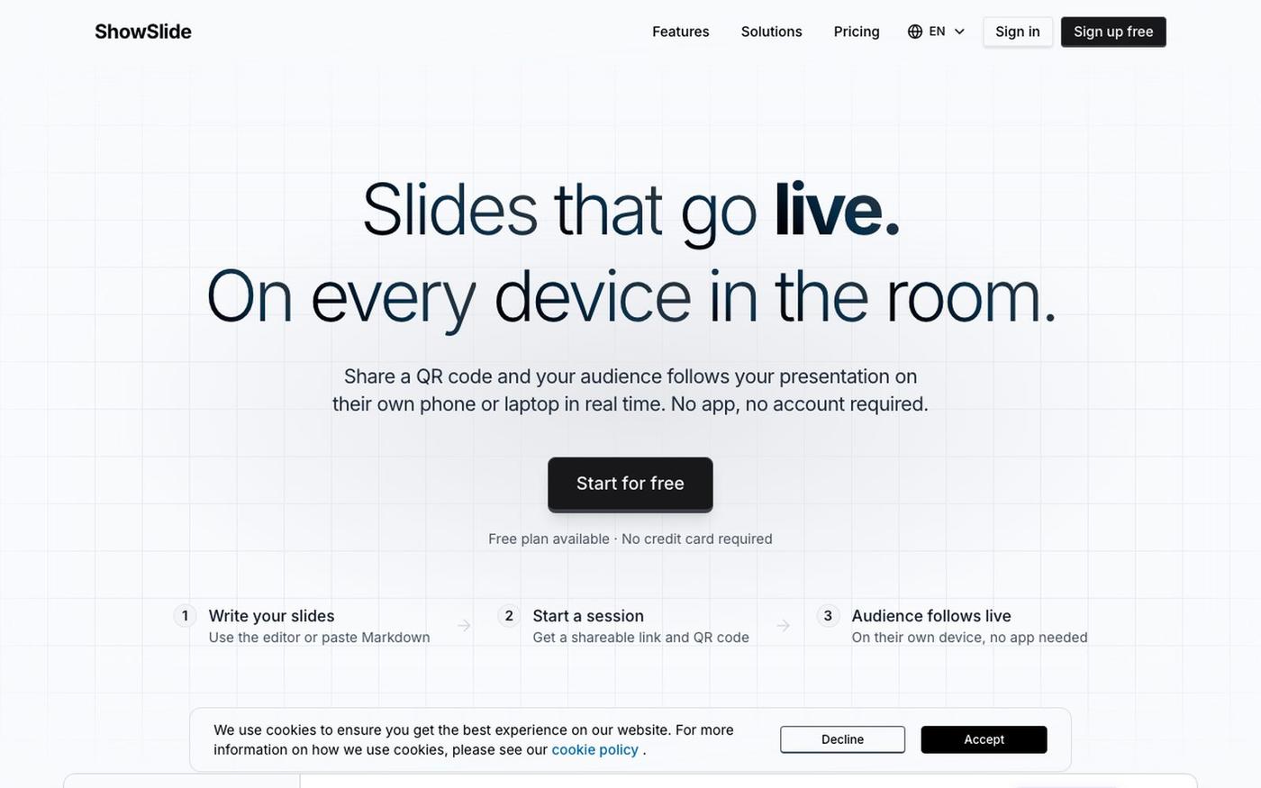 Live Presentation Software | ShowSlide — screenshot