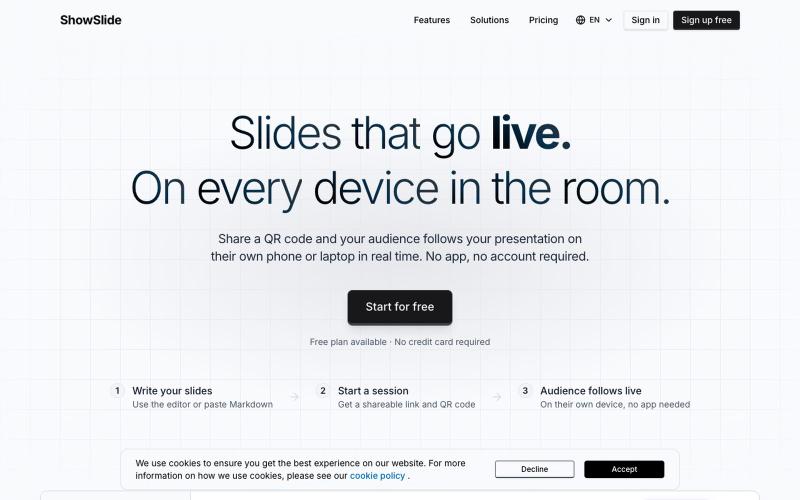 Live Presentation Software | ShowSlide — screenshot