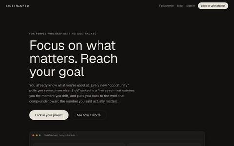 SideTracked, The Productivity App That Stops You Drifting — screenshot