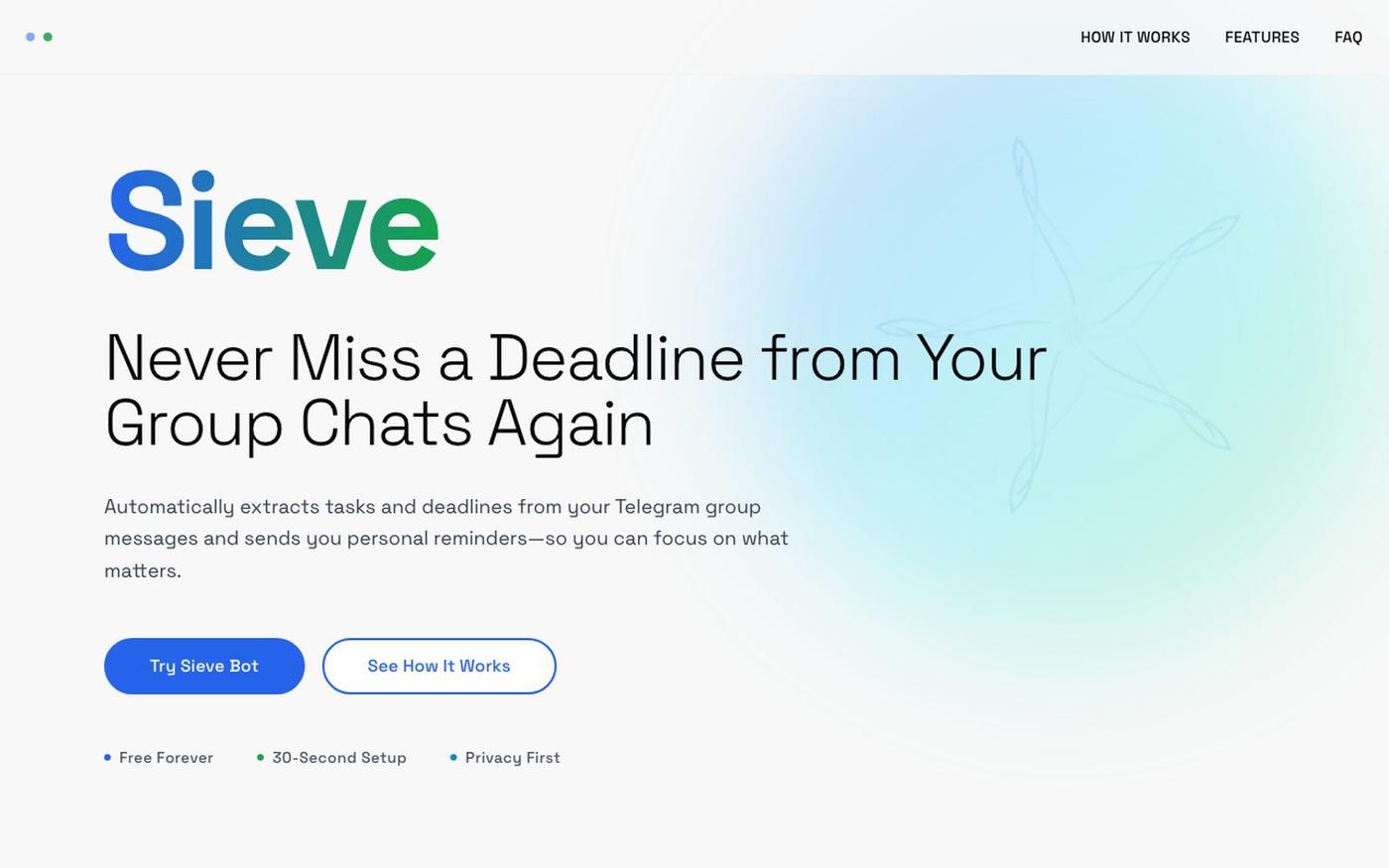 Sieve - Never Miss a Deadline from Your Group Chats — screenshot