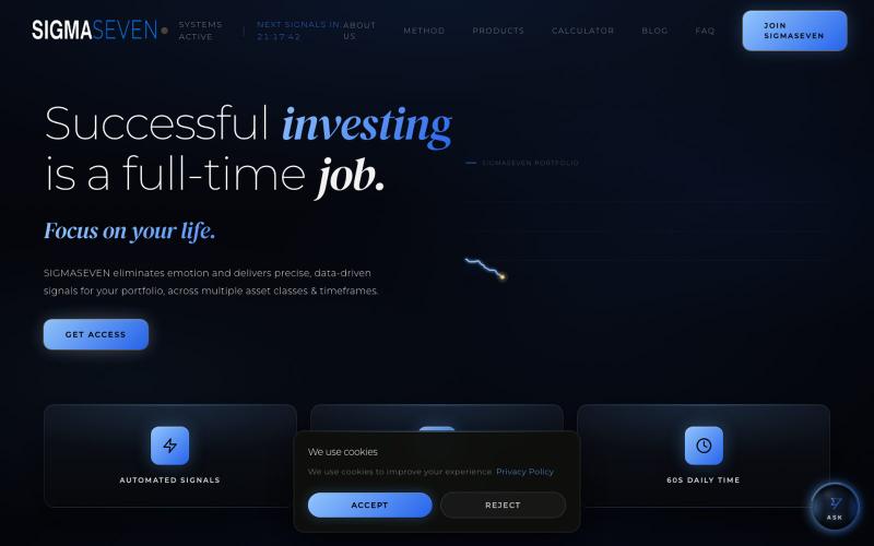 SIGMASEVEN Research | Systematic Bitcoin Signals — screenshot