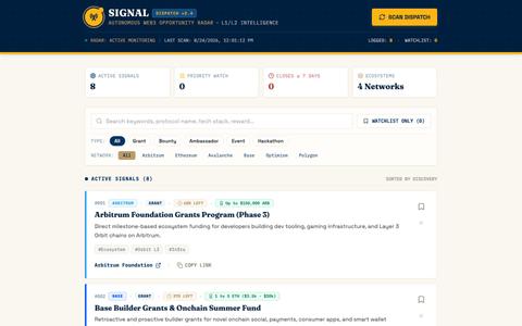 SIGNAL — Web3 Opportunity Dispatch — screenshot