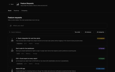 Feature Requests feedback · SignalBoard — screenshot