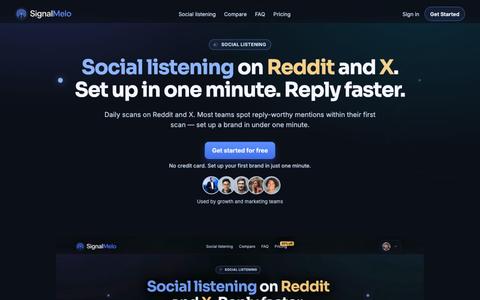 Social Listening for Reddit and X | SignalMelo — screenshot