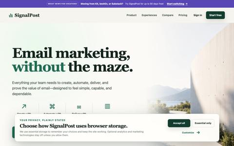 SignalPost | Email Marketing for Brands, Creators, Agencies, Non-Profits & Highe — screenshot
