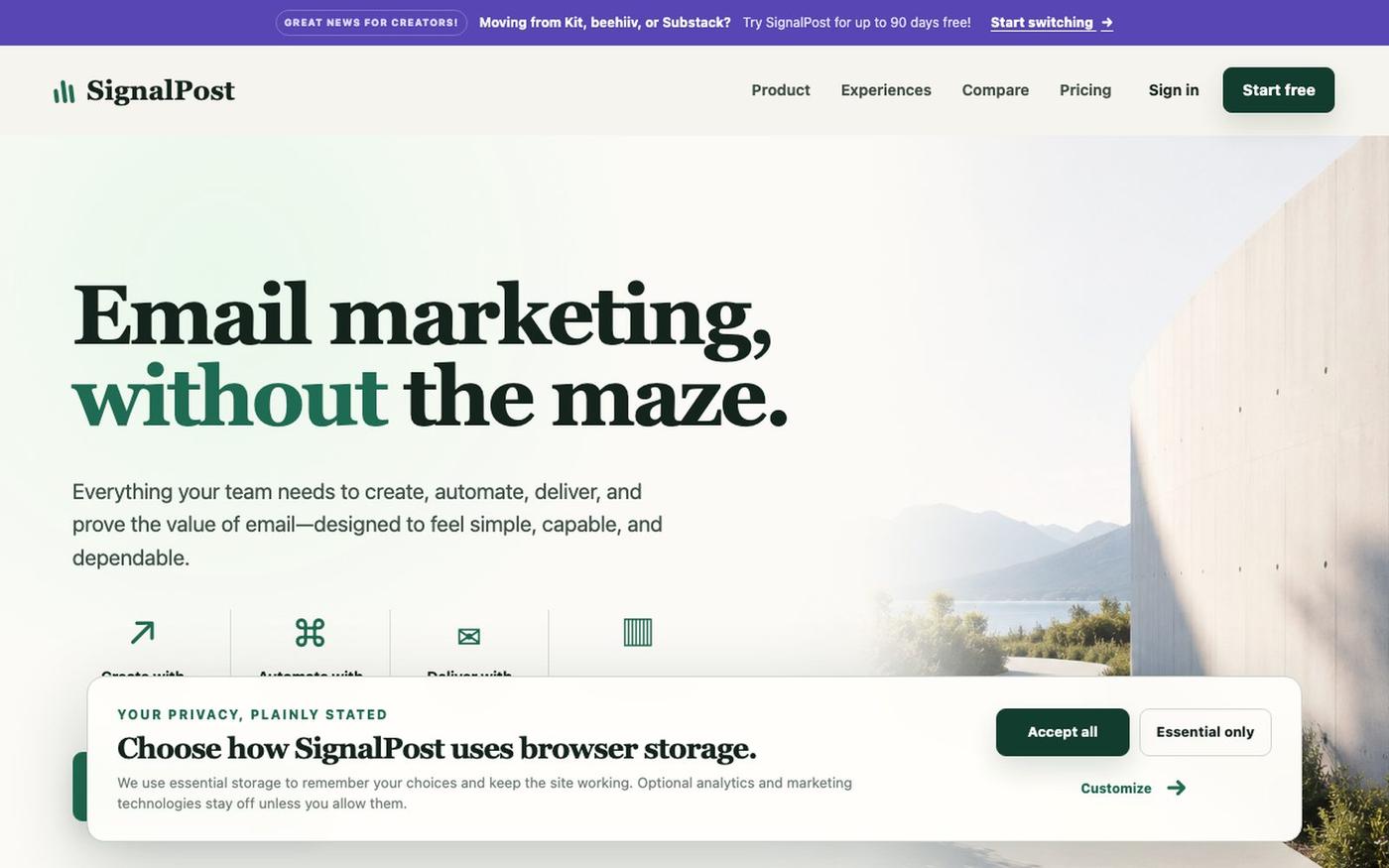 SignalPost | Email Marketing for Brands, Creators, Agencies, Non-Profits & Highe — screenshot