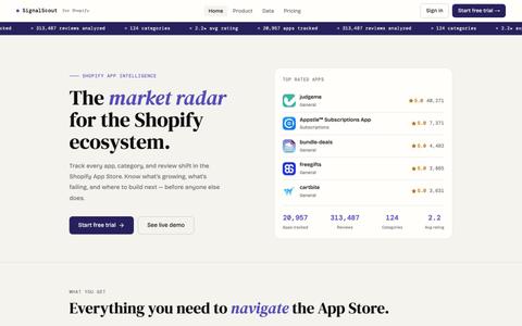 SignalScout — Shopify App Store Intelligence | SignalScout — screenshot