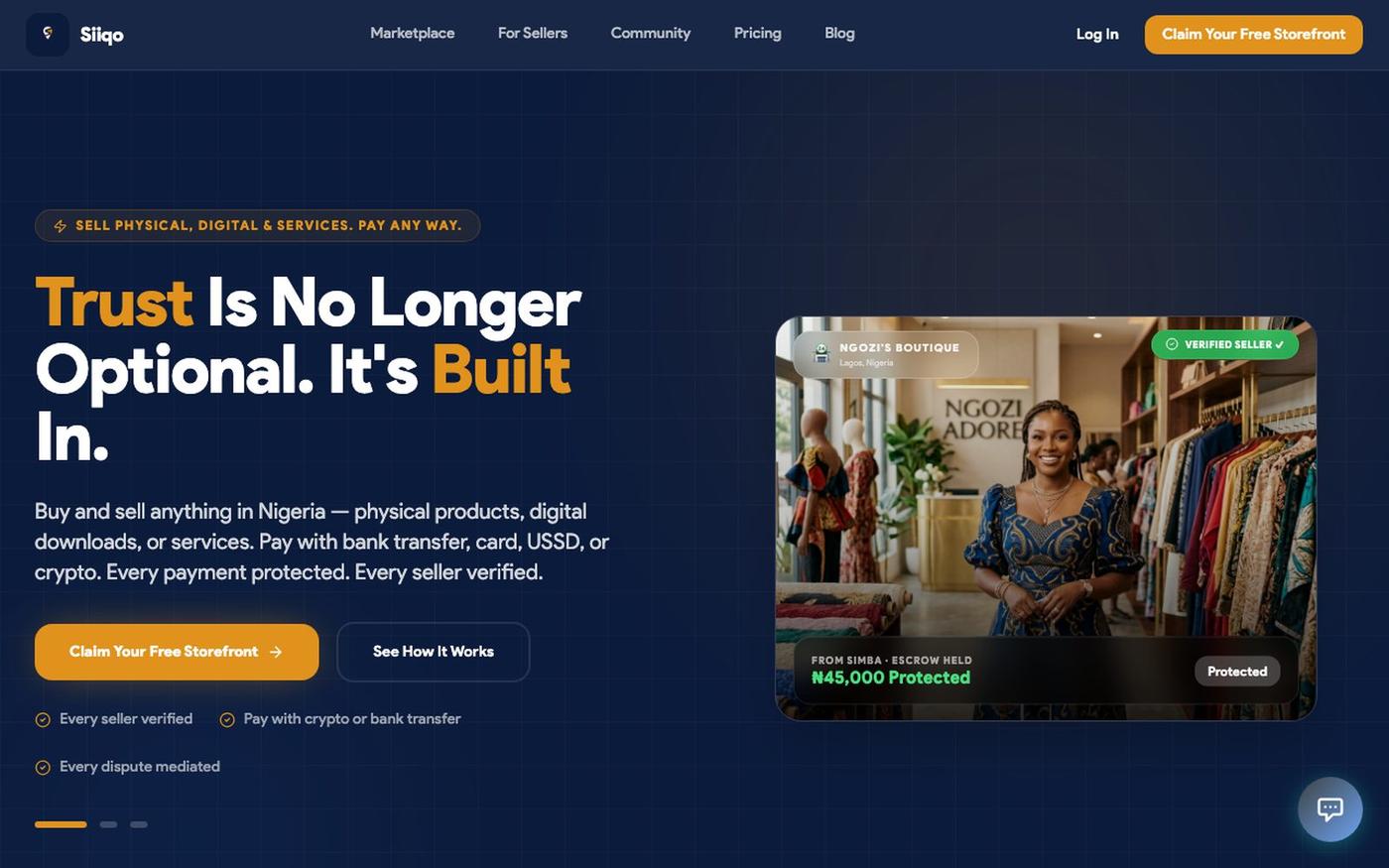 Siiqo — Nigeria's Marketplace for Everything | Sell Digital, Physical & Services — screenshot