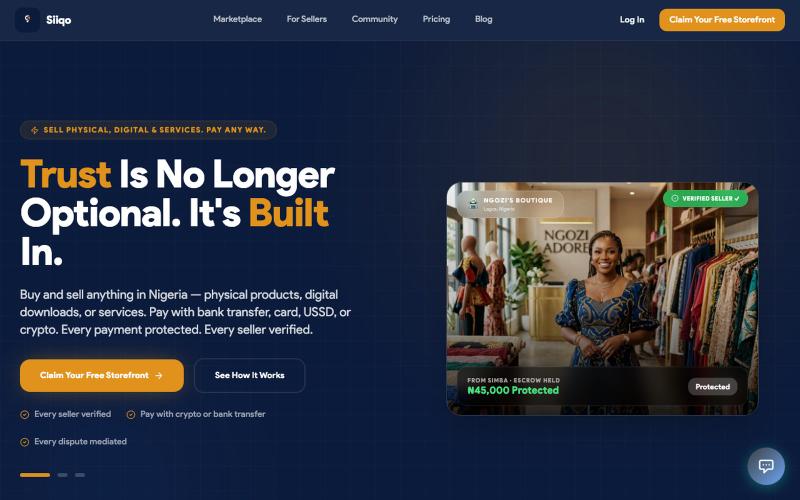 Siiqo — Nigeria's Marketplace for Everything | Sell Digital, Physical & Services — screenshot