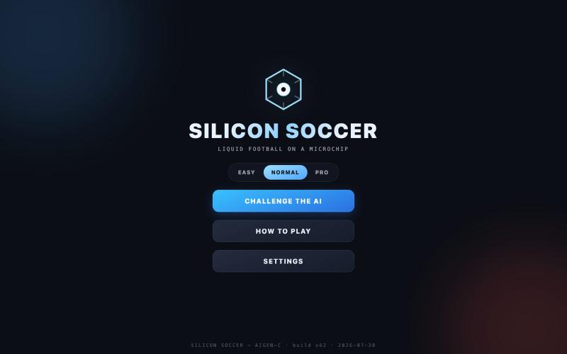 Silicon Soccer - Liquid football on a microchip — screenshot