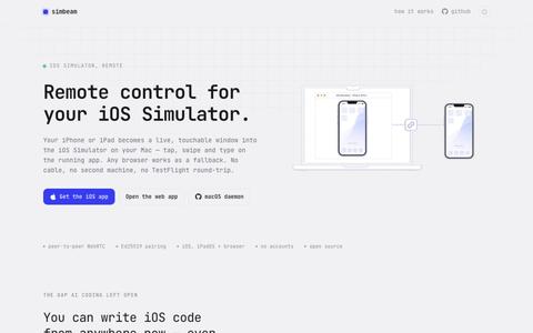 simbeam — remote control for your Mac's iOS Simulator — screenshot