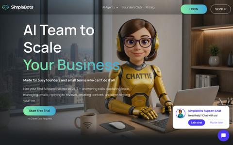 AI Automation and Chatbots for Businesses | SimplaBots — screenshot