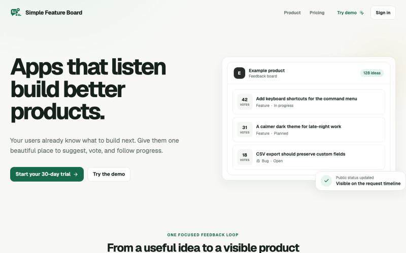 Simple Feature Board — screenshot