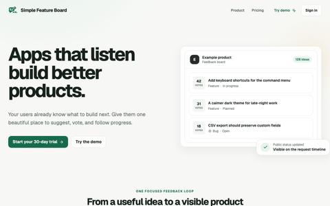 Simple Feature Board — screenshot