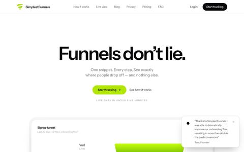 SimplestFunnels — screenshot