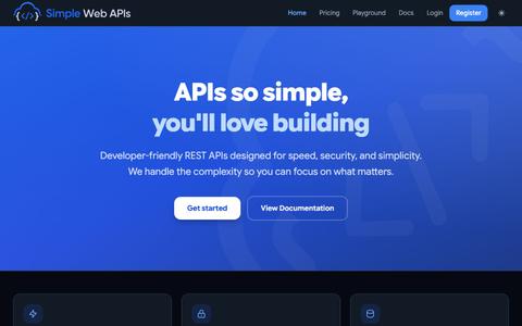 Home Page - SimpleWebAPIs — screenshot