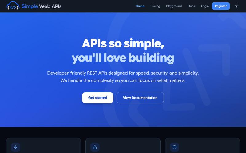 Home Page - SimpleWebAPIs — screenshot