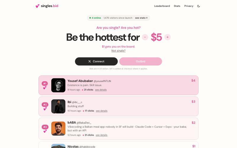 singles.bid — screenshot