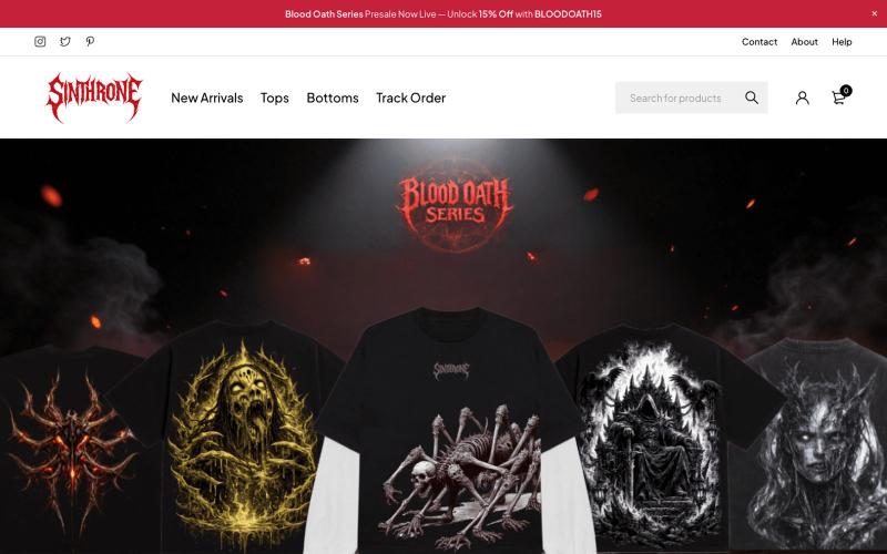 Sinthrone Streetwear Brand | Trendy Gen-Z Clothing & Style — screenshot