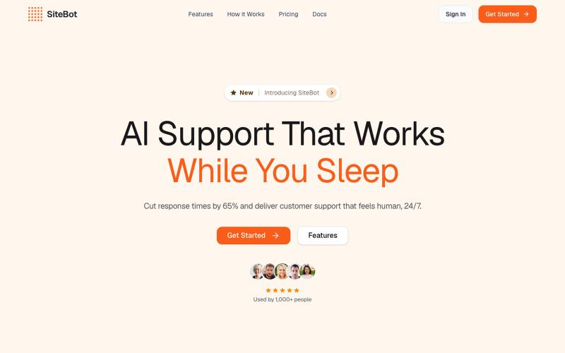 AI Chatbot Builder — Create Smart Chatbots from Any Website or Document | SiteBo — screenshot