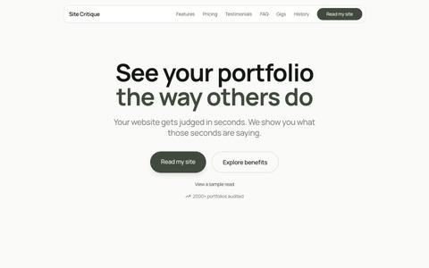 Site Critique - See Your Website The Way Others Do — screenshot